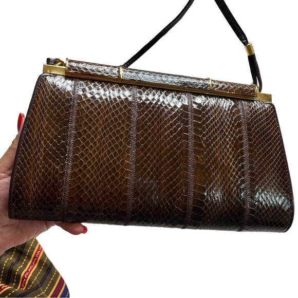Vintage Glam: 1950's Authentic Snake Skin Handbag pre owned good condition - Picture 7 of 15